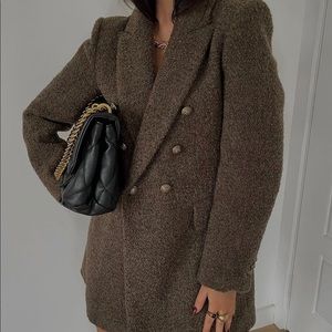 Zara oversized wool blend coat bloggers fav